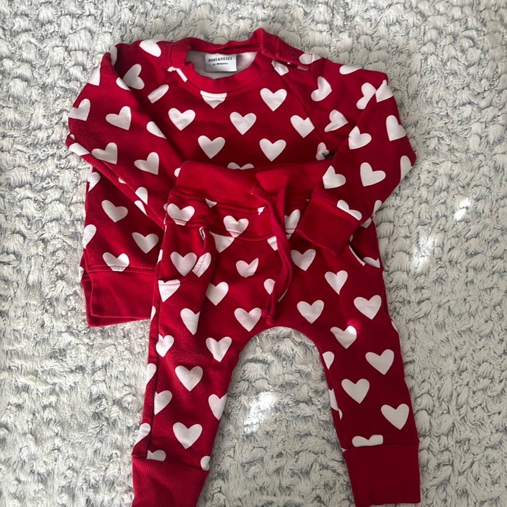 Bums & Roses “Heart Beet” 12 -18 mos